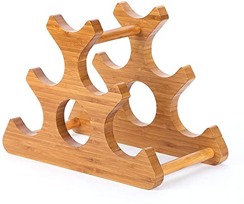 Weinflaschenhalter aus Holz für 6 Flaschen, freistehendes Weinregal, Heimdekoration (Größe: 35 x 18 x 25,5 cm) von FGFTHJBJNBDKFVFNVJNFBNVJG