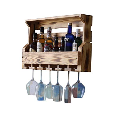 Weinflaschenregal, Kiefernholz, europäischer Retro-Weinglas-Hängeregal für Küche, Restaurant, Walnussholz, Farbe Carbon, geröstet, 54 x 13 x 42 cm Weinflaschenregal, Kiefernholz, europäischer Retro-Weinglas-Hängeregal für Küche, Restaurant, Walnussholz, Farbe Carbon, geröstet, 54 x 13 x 42 cm von FGFTHJBJNBDKFVFNVJNFBNVJG