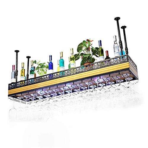 Weinflaschenregal, Massivholz, Deckenmontage, luxuriöses Neonlicht, Weinglas, Metall, Weinaufbewahrung, Display Weinflaschenregal, Massivholz, Deckenmontage, luxuriöses Neonlicht, Weinglas, Metall, Weinaufbewahrung, Display von FGFTHJBJNBDKFVFNVJNFBNVJG