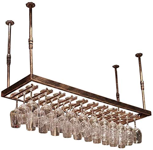 Weinglashalter, Wandmontage, einfacher Stil, Eisen, hängende Deckendekoration, Regal für Bars, Restaurants, Küchen (Farbe: Bronze, Größe: 100 x 35 cm) von FGFTHJBJNBDKFVFNVJNFBNVJG