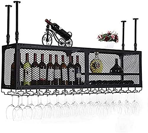 Weinregal, Decke, Weinregal, Bar, Restaurant, Weinglasregal, Zuhause, Eisenkunst, Stielglasregal, zum Aufhängen, kopfüber Halter, europäischer Stil, für Theke, 120 x 35 x 45 cm Weinregal, Decke, Weinregal, Bar, Restaurant, Weinglasregal, Zuhause, Eisenkunst, Stielglasregal, zum Aufhängen, kopfüber Halter, europäischer Stil, für Theke, 120 x 35 x 45 cm von FGFTHJBJNBDKFVFNVJNFBNVJG