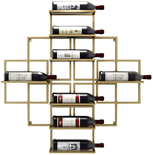Weinregal, Wandmontage, Metall, für bis zu 8 Flaschen, kreative Dekoration (Größe: 80 x 10 x 80 cm) (Farbe: #1) von FGFTHJBJNBDKFVFNVJNFBNVJG