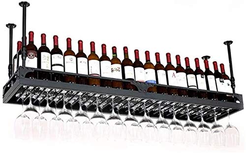 Weinregal, Weinglashalter, Metall, schwarz, zum Aufhängen, europäisch, verstellbare Höhe für Bars, Restaurants, Küchen (Farbe: 80 x 35 cm) von FGFTHJBJNBDKFVFNVJNFBNVJG
