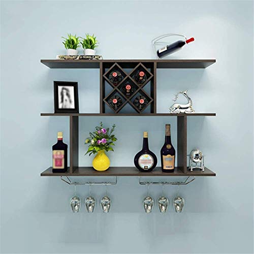 Weinregal, Weinglasregal, Massivholz, Weinregal, Becherhalter, Wandbehang, Weinflasche, hohes Weinglasregal, Restaurant, Wohnzimmer, Wandregal A (Farbe: B) von FGFTHJBJNBDKFVFNVJNFBNVJG