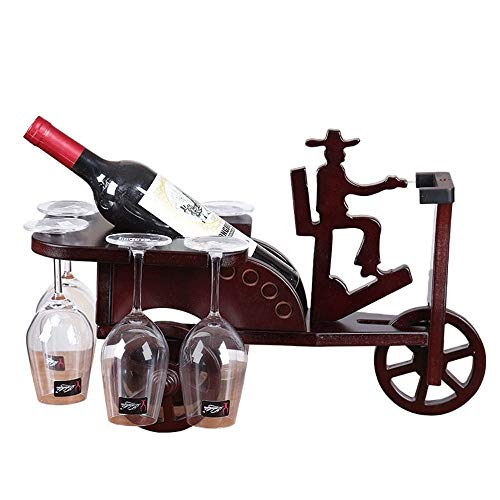 Weinregal, einfache Tischplatte, freistehend, stapelbar, Weinglas-Holzregal, Arbeitsplatte, 1 Weinflaschenhalter, Präsentationsständer für Zuhause, Küche, Bar (Farbe: Holz, Größe: 1 Flaschen) von FGFTHJBJNBDKFVFNVJNFBNVJG