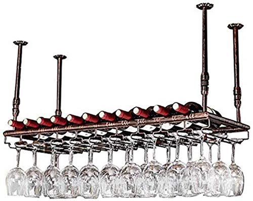 Weinregal Decke Rotwein Becherhalter Bar Hängender hoher Glashalter Zuhause kopfüber Schmiedeeisen Weinglashalter (Farbe: 60 x 35 cm) von FGFTHJBJNBDKFVFNVJNFBNVJG
