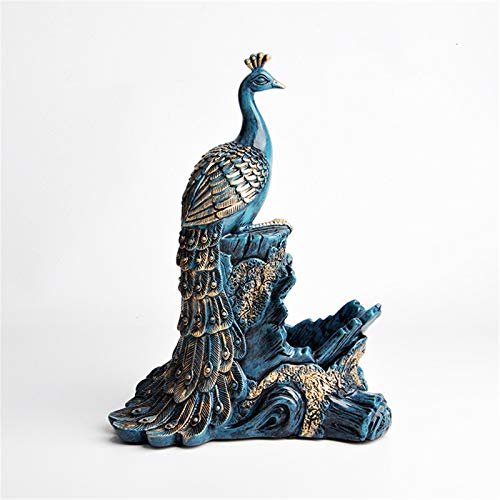 Weinregal Pfau Weinregal Dekoration Handwerk Nachahmung Bronze Heimschmuck Pfau Ornamente für Zuhause, Küche, Bar (Farbe: Blau, Größe: 26 x 15 x 35 cm) von FGFTHJBJNBDKFVFNVJNFBNVJG