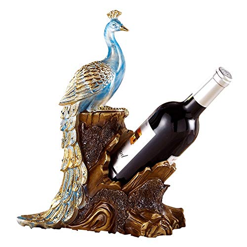 Weinregal Pfau verzierter Esstisch Weinschrank Weinregal Dekorationen Heimhandwerk Modernes minimalistisches Weinregal (Farbe: Blau, Größe: Einheitsgröße) von FGFTHJBJNBDKFVFNVJNFBNVJG