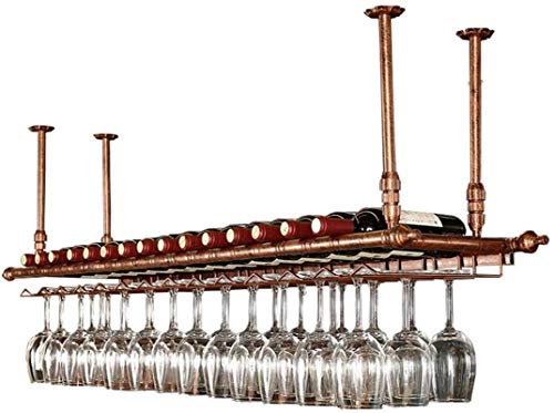 Weinregal Wandmontiertes Weinregal Kelchhalter Decke Weinregal Hängender Weinglashalter Retro Weinflaschenhalter Höhenverstellbar (Farbe: A, Größe: 60 × 30 cm) von FGFTHJBJNBDKFVFNVJNFBNVJG