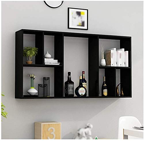 Weinregal Weinglasregal Massivholz Weinregal Wandbehang ist Wandbehang Wandspind Weinflasche Kelch Regal Bücherregal (Farbe: Schwarz, Größe: 120 cm) von FGFTHJBJNBDKFVFNVJNFBNVJG