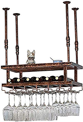 Weinregal Weinliebhaber/Wandmontage Weinglasregal Weinregal Höhenverstellbar Deckenmontage Hängend Weinflaschenhalter Metall Eisen Weinglashalter Hoher Becherhalter Deckendekoration Sh Schwarz von FGFTHJBJNBDKFVFNVJNFBNVJG