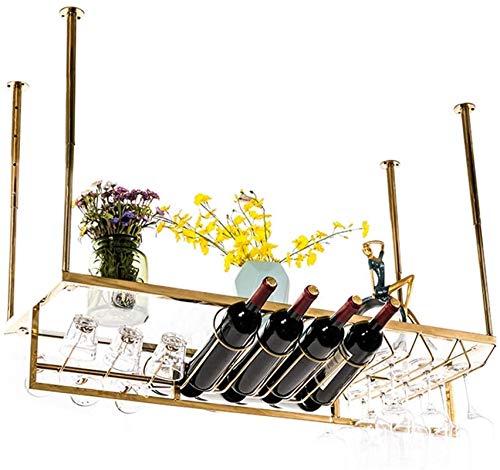 Weinregal aus Edelstahl zum Aufhängen, Weinglashalter, umgedrehtes Weinregal, Deckendekorationsregal für Bars, Restaurants, Küchen, Dfvv (Farbe: 150 x 35 cm) von FGFTHJBJNBDKFVFNVJNFBNVJG