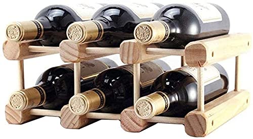 Weinregal aus Holz, kleines Design auf der Arbeitsplatte, bequem für 6 Flaschen, Tisch-Weinaufbewahrungshalter von FGFTHJBJNBDKFVFNVJNFBNVJG