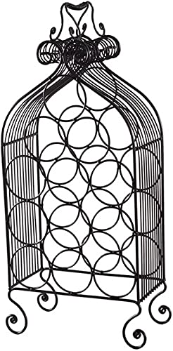 Weinregal aus Metall, freistehend, für die Arbeitsplatte, schwarz, Aufbewahrungsregal, Ornamente, Heimdekoration, 12 Flaschen (Größe: 34 x 17,5 x 72,5 cm) von FGFTHJBJNBDKFVFNVJNFBNVJG