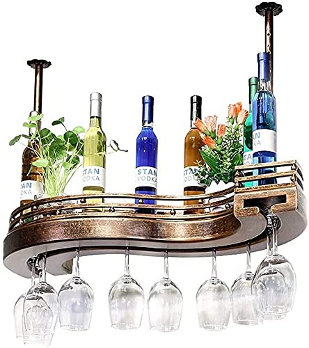 Weinregal aus massivem Holz mit Stielgläsern, zum Aufhängen, für Zuhause, kreatives amerikanisches Weinregal (Größe: 80 x 25 cm) von FGFTHJBJNBDKFVFNVJNFBNVJG