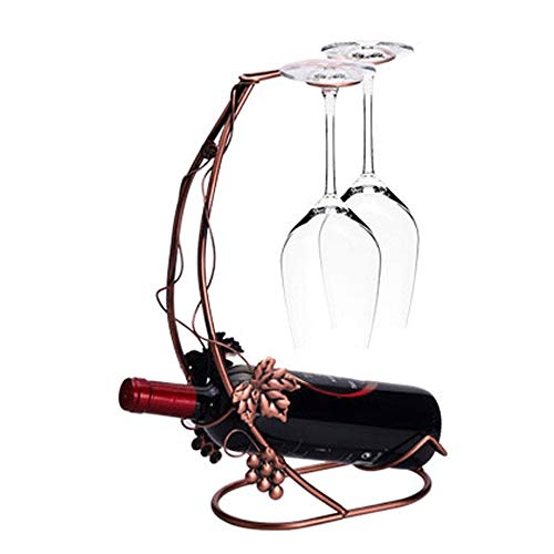 Weinregal für 1 Flasche, freistehend, Metall, Weingläser, Glasregal, Tisch-Weinhalter, Ständer, Bronze für Zuhause, Küche, Bar (Farbe: Weiß, Größe: 1 Flaschen) von FGFTHJBJNBDKFVFNVJNFBNVJG