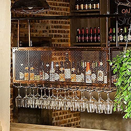 Weinregal für Decke, Weinregal, Bar, Restaurant, hängendes Weinglasregal, Deckenregal, hängende Weinflasche und Glashalter, 2-stöckig, Weinglashalter, Bronze, L 60 x B 30 cm Weinregal für Decke, Weinregal, Bar, Restaurant, hängendes Weinglasregal, Deckenregal, hängende Weinflasche und Glashalter, 2-stöckig, Weinglashalter, Bronze, L 60 x B 30 cm von FGFTHJBJNBDKFVFNVJNFBNVJG