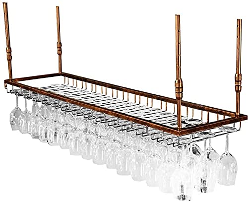 Weinregal für die Decke, Weinglashalter, Vintage-Weinflaschenhalter, rustikaler Weinhalter, Stielglashalter, verstellbare Höhe, schwarz, 90 x 35 cm Weinregal für die Decke, Weinglashalter, Vintage-Weinflaschenhalter, rustikaler Weinhalter, Stielglashalter, verstellbare Höhe, schwarz, 90 x 35 cm von FGFTHJBJNBDKFVFNVJNFBNVJG
