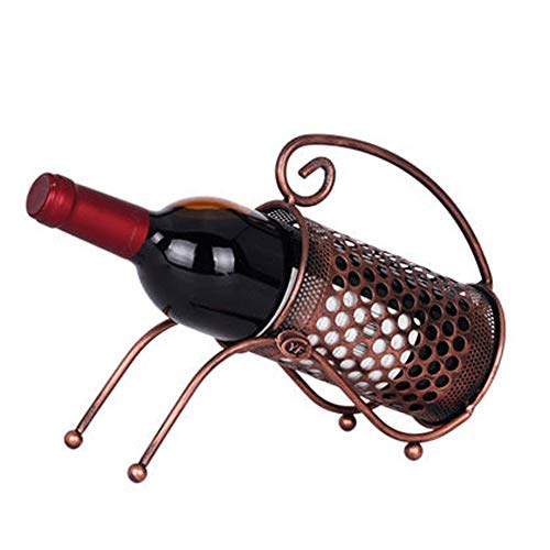 Weinregal im Retro-Stil, freistehend, aus Metall, Weinregal, Tisch-Weinhalter, Ständer, Bronze für Zuhause, Küche, Bar (Farbe: Bronze, Größe: 1 Flaschen) von FGFTHJBJNBDKFVFNVJNFBNVJG
