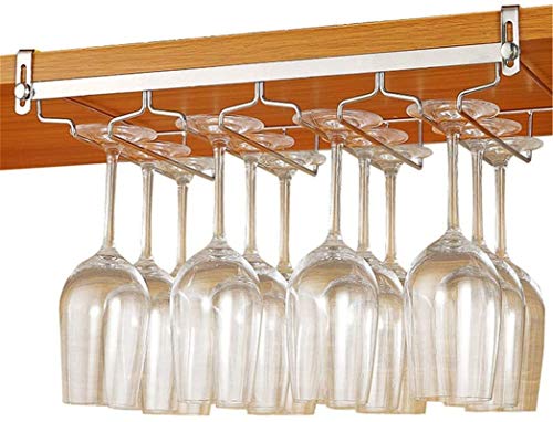 Weinregal unter dem Schrank Weinglasregal Weinglashalter Edelstahl Hängeregal 4 Reihen Unterschrankregal bis zu 16 Weingläser Tragbares Weinregal (Farbe: Silber von FGFTHJBJNBDKFVFNVJNFBNVJG