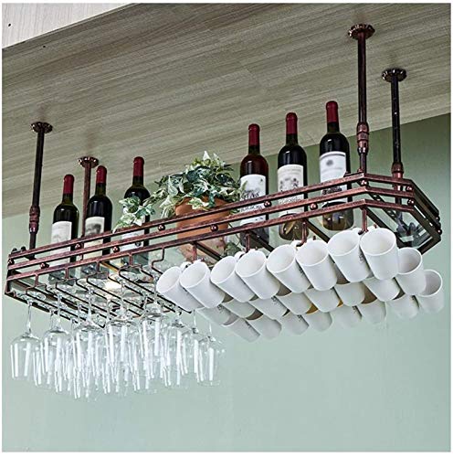 Weinregal zum Aufhängen, Rotwein-Becherhalter, Schmiedeeisen, Wandbehang, Raum, Hausbar, kopfüber Weinglasregal, erhöhte Tasse, Weinglasregal (Farbe: Weiß, 100 cm) von FGFTHJBJNBDKFVFNVJNFBNVJG