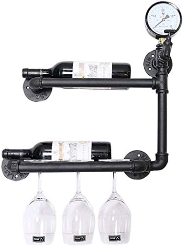 Weinregale Loft Wandbehang Eisen Weinregale Retro Industrie Wasserpfeifen Bar Dekorieren Weinflasche Shees Bar Rotweinregal Schwarz von FGFTHJBJNBDKFVFNVJNFBNVJG