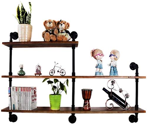 Weinregale Massivholz Wandtrennregal als Bücherregal | Wandschrank Metall Eisen Wasserrohre Wandbehang für Bar als Weinregal Loft Vintage Industriestil (Schwarz) von FGFTHJBJNBDKFVFNVJNFBNVJG