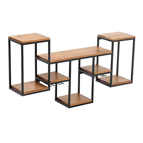 Weinregale Wandmontage Weinregal mit Naturholz und Metall Eisen Multifunktions Wandregal Weinflaschen Gläser Halter Loft Retro Dekoration Einheit Shees von FGFTHJBJNBDKFVFNVJNFBNVJG