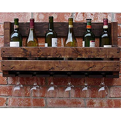Weinregale Wandregal Weinregal Vintage Holz Weinregal Wandmontage Weinschrank Kreative Tasse Weinregal Glasregal Set Weinflaschenschnalle und Glasablage (Tuch: Massivholz) Eleganter französischer Stil von FGFTHJBJNBDKFVFNVJNFBNVJG