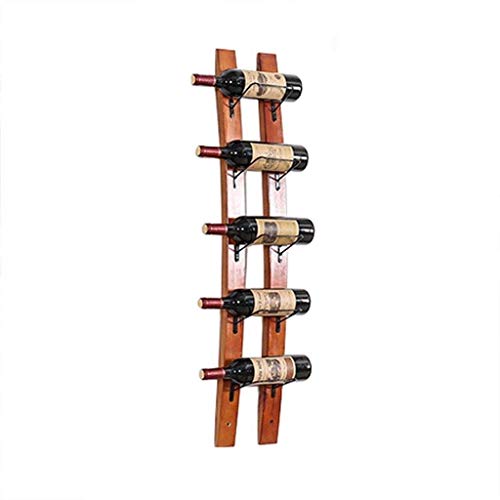 Weinregale zur Wandmontage, zum Aufhängen, Weinflaschenhalter aus Holz, Weingläser, Vintage-Stil, kreative Bar-Dekoration, Display-Einheit, hält 5 Weinflaschen Weinregale zur Wandmontage, zum Aufhängen, Weinflaschenhalter aus Holz, Weingläser, Vintage-Stil, kreative Bar-Dekoration, Display-Einheit, hält 5 Weinflaschen von FGFTHJBJNBDKFVFNVJNFBNVJG