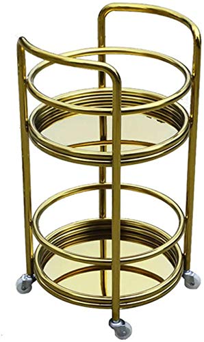 Weinregalwagen Rollwagen – Mobiler Rollwagen Werkzeugwagen Edelstahl Weinwagen Tee Wasser Wagen Snack Auto Hotel Restaurant Lieferauto (Gold/Silber – 40 x 40 x 68 cm) Gold B von FGFTHJBJNBDKFVFNVJNFBNVJG