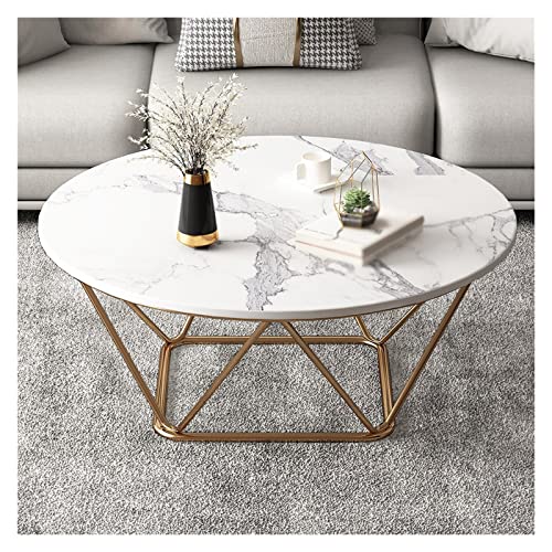 Wohnzimmer Haushalt Eisen Couchtisch Wohnung Marmor Arbeitsplatte Kleiner runder Tisch (Farbe: Grau, Größe: 45 x 70 cm) (Grau 45 x 70 cm) von FGFTHJBJNBDKFVFNVJNFBNVJG