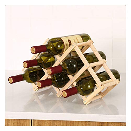 Zusammenklappbare Weinregale aus Holz, Flaschenschrank, Ständer, Halter, Holzregal, Organizer für Retro-Vitrine (Farbe: 6 Flaschen, antik) von FGFTHJBJNBDKFVFNVJNFBNVJG
