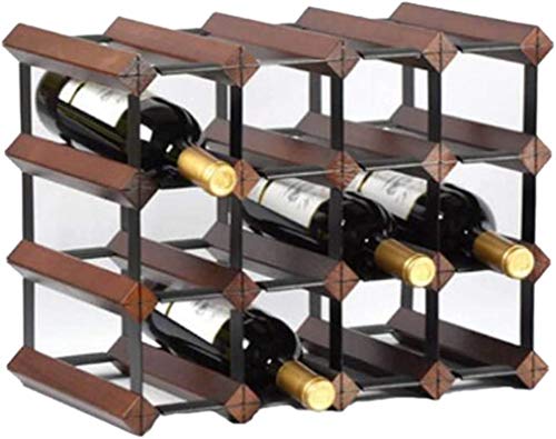 s Freistehender Weinflaschenhalter aus Metall für die Bar, Küche, Ndash Weinregal mit 3 Ebenen für bis zu 16 Flaschen, Weinrot (Farbe: Holzfarbe) von FGFTHJBJNBDKFVFNVJNFBNVJG