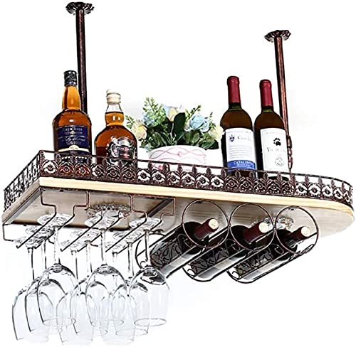 s Weinregale Decke Weinregale Einstellbare Höhe Wandmontage Hängende Weinflaschenhalter Metall Eisen Weinglas Rack Kelch Vintage Stil Kreative Bar Dekoration von FGFTHJBJNBDKFVFNVJNFBNVJG