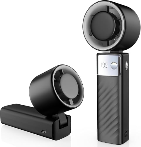 Leistungsstarker Handventilator – Tragbarer Turbo-Mini-Ventilator mit 4000-mAh-Akku, 1-199 Geschwindigkeitsstufen, faltbares Design & LED-Display – für den Innen- und Außenbereich von Leistungsstarker Handventilator – Tragbarer Turbo-Mini-Ventilator mit 4000-mAh-Akku, 1-199 Geschwindigkeitsstufen, faltbares Design & LED-Display – für den Innen- und Außenbereich von von FGHB