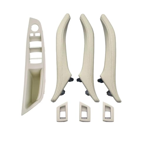 FGHDSSA Auto Türgriff Innentürgriffe Für 5 Series 520i 523i 525i 528i 535i 7-teiliges Set LHD RHD Auto Armlehne Innentür Leder Pull Griff Montage(LHD OYSTER) von FGHDSSA