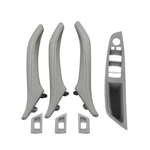 FGHDSSA Auto Türgriff Innentürgriffe Für 5 Series 520i 523i 525i 528i 535i 7-teiliges Set LHD RHD Auto Armlehne Innentür Leder Pull Griff Montage(RHD GRAY) von FGHDSSA