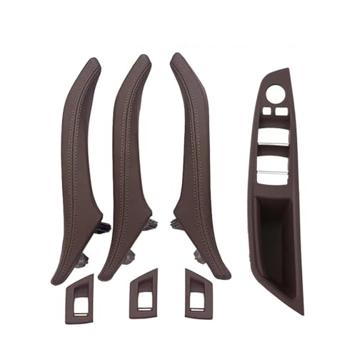 FGHDSSA Auto Türgriff Innentürgriffe Für 5 Series 520i 523i 525i 528i 535i 7-teiliges Set LHD RHD Auto Armlehne Innentür Leder Pull Griff Montage(RHD MOKA) von FGHDSSA