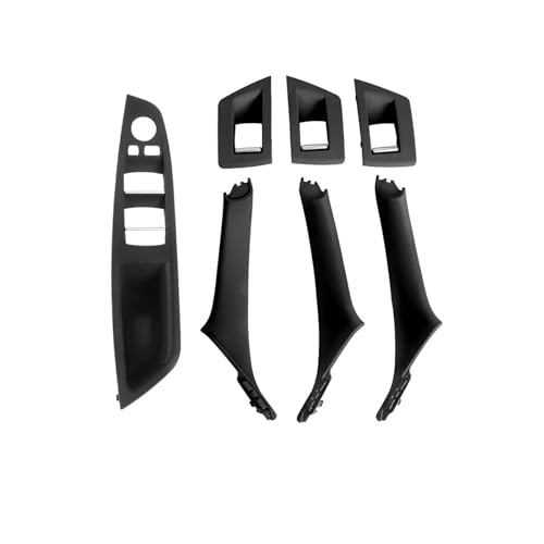 FGHDSSA Auto Türgriff Innentürgriffe Für 5 Series F10 F11 Auto Innen Türgriff Panel Abdeckung Fenster Schalter Panel Griff Set(LHD Black) von FGHDSSA