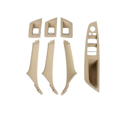 FGHDSSA Auto Türgriff Innentürgriffe Für 5 Series F10 F11 Auto Innen Türgriff Panel Abdeckung Fenster Schalter Panel Griff Set(RHD Beige) von FGHDSSA