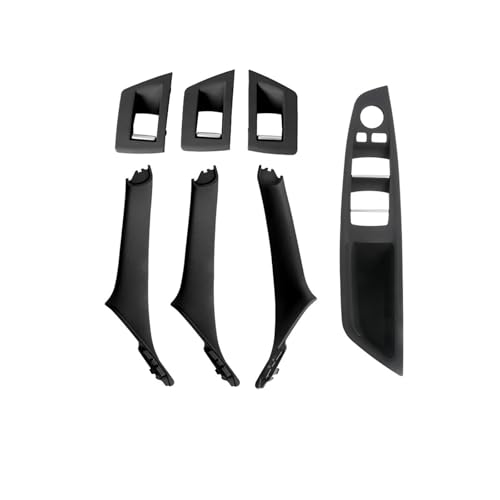 FGHDSSA Auto Türgriff Innentürgriffe Für 5 Series F10 F11 Auto Innen Türgriff Panel Abdeckung Fenster Schalter Panel Griff Set(RHD Black) von FGHDSSA