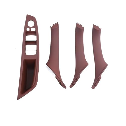 FGHDSSA Auto Türgriff Innentürgriffe Für 5 Series F10 F11 F18 520i 523i 525i 528i 535i Innentür Armlehne Trim Pull Griff Set(Red Brown LHD 4PCS) von FGHDSSA