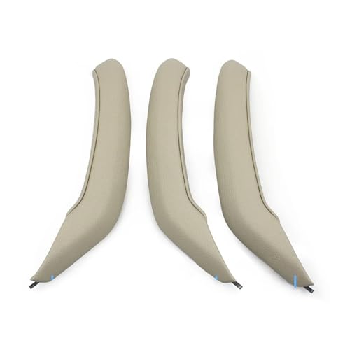 FGHDSSA Auto Türgriff Innentürgriffe Für Für X3 Für X4 F25 F26 2010-2016 Handwagen Innentürgriff Beifahrertürgriff Leder Außenabdeckung Verkleidungssatz(LHD 3PCS Set Oyster) von FGHDSSA