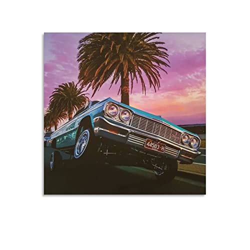 Auto-Poster, Chevrolet Impala, dekoratives Gemälde, Leinwand, Wandkunst, Wohnzimmer, Schlafzimmer, Gemälde, 70 x 70 cm Auto-Poster, Chevrolet Impala, dekoratives Gemälde, Leinwand, Wandkunst, Wohnzimmer, Schlafzimmer, Gemälde, 70 x 70 cm von FGHF