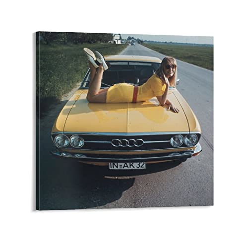 Auto-Poster, Motiv: Audi 100 Coupé S, Mädchen, dekoratives Gemälde, Leinwand, Wandkunst, Wohnzimmer, Poster, Schlafzimmer, Gemälde, 40 x 40 cm Auto-Poster, Motiv: Audi 100 Coupé S, Mädchen, dekoratives Gemälde, Leinwand, Wandkunst, Wohnzimmer, Poster, Schlafzimmer, Gemälde, 40 x 40 cm von FGHF