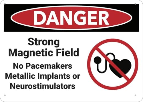 FGHFDHG Danger Strong Magnetic Field Sign Warning Tin Sign Home Kitchen Farm Garden Garage Wall Decor 6x8 Inch von FGHFDHG