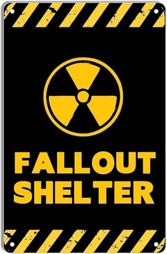 FGHFDHG Fallout Shelter Vintage Blechschild, Fallout Merchandise Decor Vintage Look Reproduktion Metallschilder für Home Office Bar Pub Cafe Man Cave, Retro Wandkunst Blechschild Dekor 30,5 x 20,3 cm von FGHFDHG