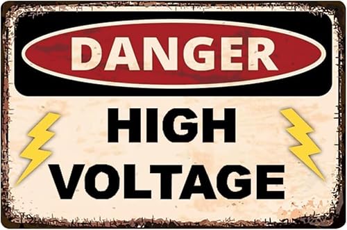 FGHFDHG Klassische Warnung Metallschilder Danger High Voltage Blechschilder für Retro Bar Dekor Pub Blechschild Home Garage Küche Wanddekoration 15,2 x 20,3 cm von FGHFDHG