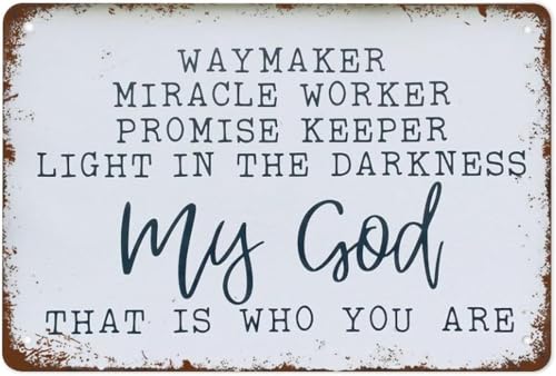 FGHFDHG Lustiges Schild Waymaker Miracle Worker Promise Keeper Light in The Darkness My God That is Who You Are Schild Christian Song Lyrics Best Vintage Fun Home Decor Blechschilder für Bar 15,2 x FGHFDHG Lustiges Schild Waymaker Miracle Worker Promise Keeper Light in The Darkness My God That is Who You Are Schild Christian Song Lyrics Best Vintage Fun Home Decor Blechschilder für Bar 15,2 x von FGHFDHG